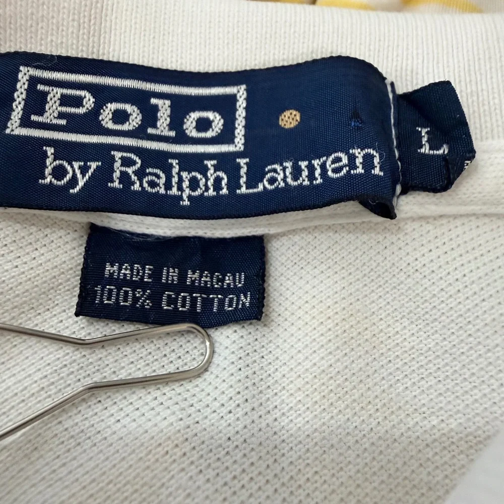 Polo Ralph Lauren Polo Shirt Mens L White Short Sleeve Cotton Classic Pony Golf